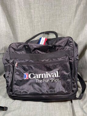 Carnival The Fun Ships Rolling Black Duffel Bag With Wheels & Handles Large Trav